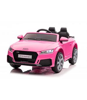 Coche infantil Audi TTRS Roadster 12V Rosa-PINK, asiento CON FUNDA, ruedas goma, 1-4 años INDA213-LEG6950968